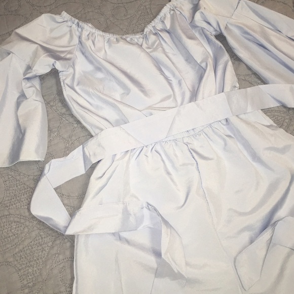 NWTđź’•Boho Festival Off Shoulder Blue Gray Romper - Picture 4 of 6